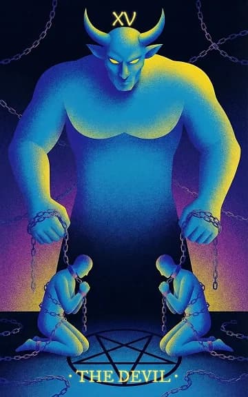 The Devil tarot card — blurred background for WooMoo app download
